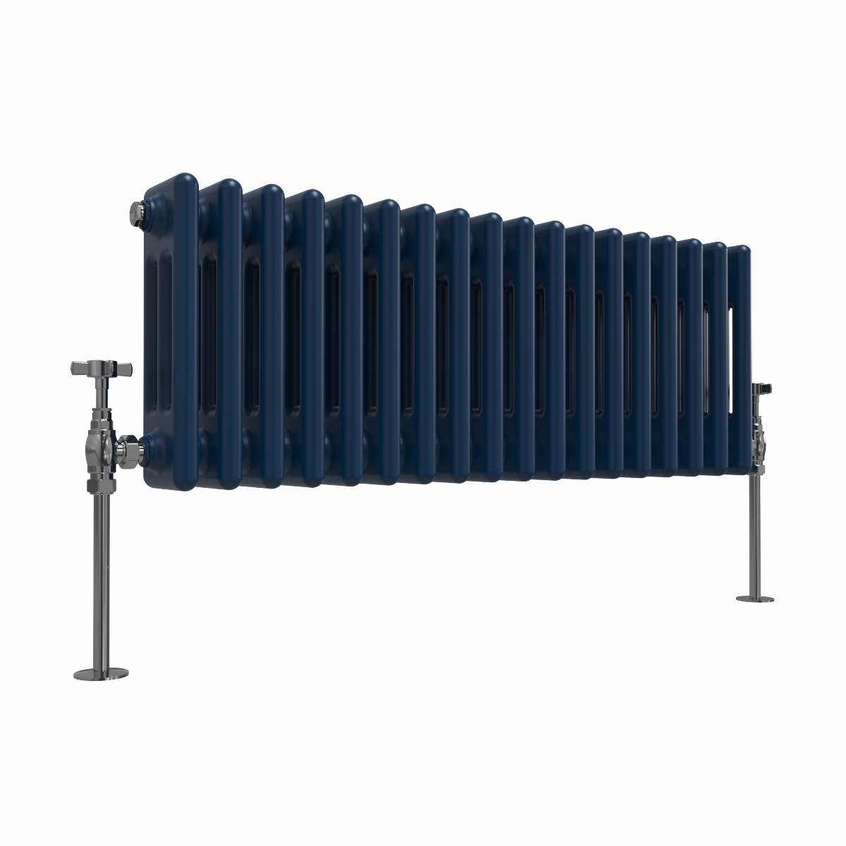 Bern 300 x 830mm Sapphire Blue Triple Column Horizontal Traditional Radiator