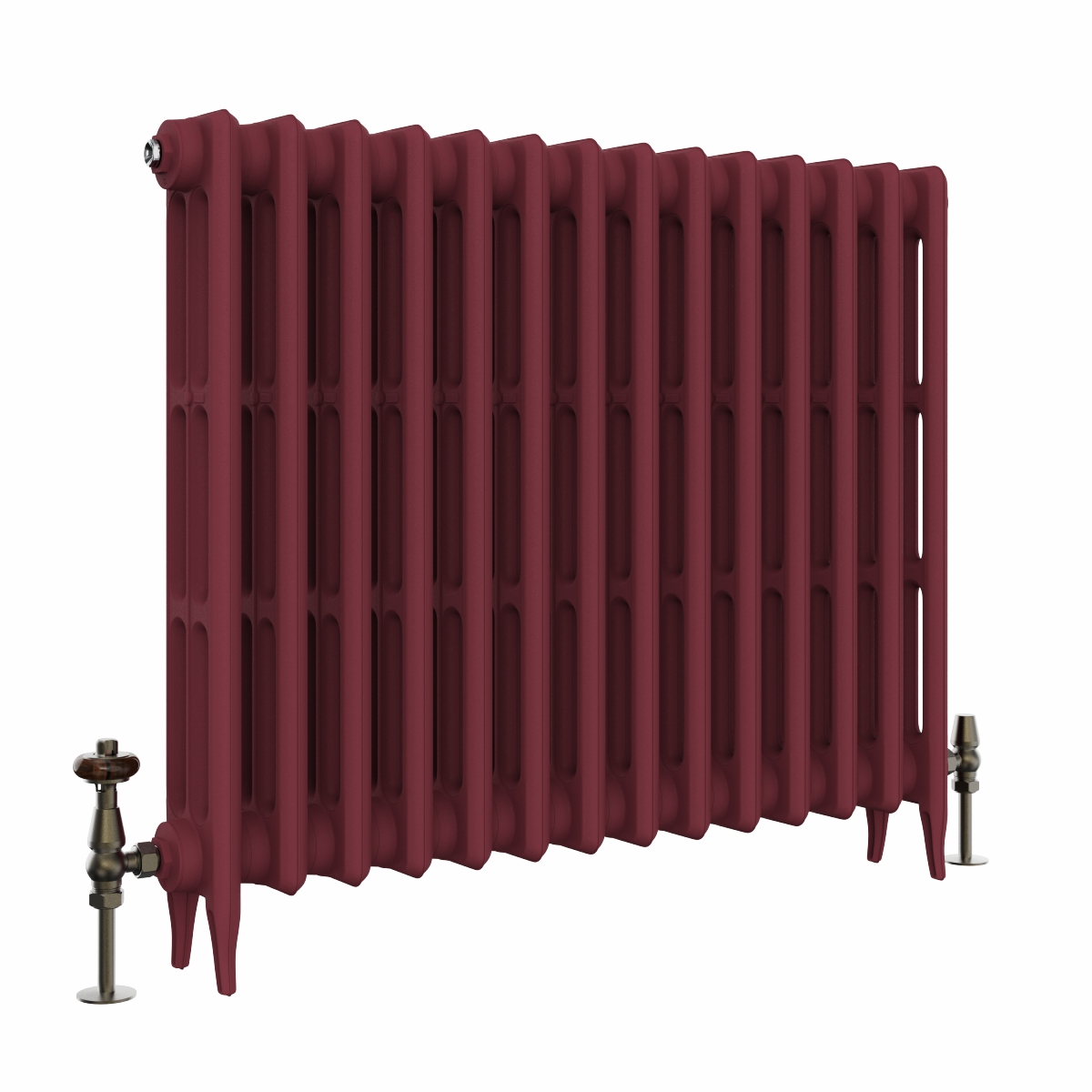 Classic  745 x 902mm  Farrow & Ball Eating Room Red Triple Column Cast Iron Radiator - 14 Sections