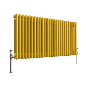 Bern 600 x 1190mm Zinc Yellow Triple Column Horizontal Traditional Radiator
