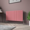 Karlstad 600 x 1158mm Rose Pink Double Horizontal Flat Panel Designer Radiator