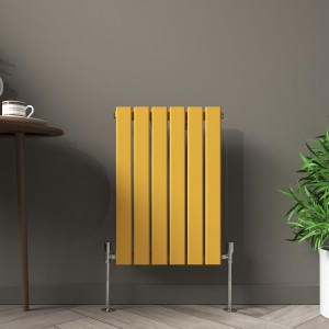 Karlstad Zinc Yellow Flat Panel Horizontal Designer Radiator - Choice Of Sizes