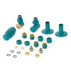 Terma Vario Royal Angled Radiator Valves, Thermostatic (Left/Right), with Pipe Masking - Matt Teal