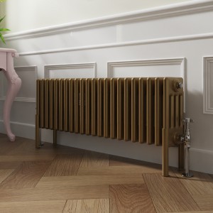 Bern 300 x 1010mm Traditional Metallic Gold Horizontal Four Column Radiator