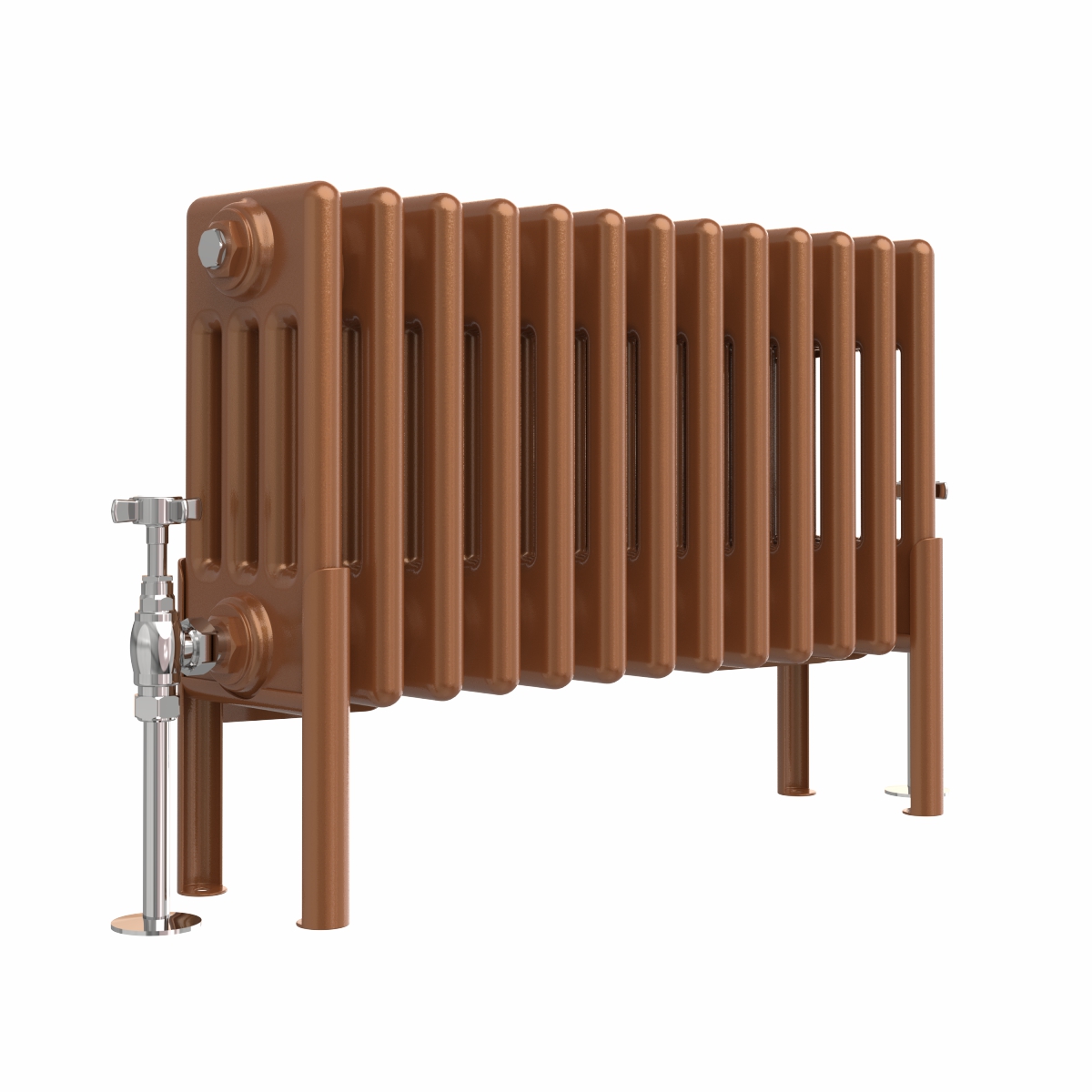 Bern 300 x 605mm Traditional Metallic Bronze Horizontal Four Column Radiator