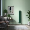 Karlstad 1600 x 274mm Moss Green Single Flat Panel Vertical Designer Radiator
