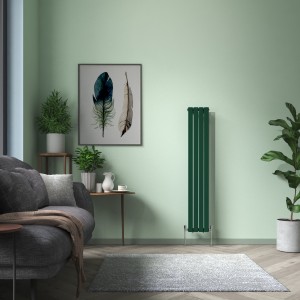 Karlstad 1600 x 274mm Moss Green Single Flat Panel Vertical Designer Radiator