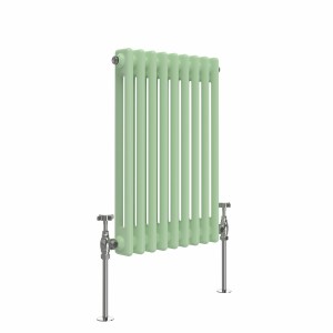 Bern 600 x 425mm Pastel Green Double Horizontal Column Radiator