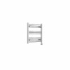 Fjord 600 x 600mm Curved Chrome Thermostatic Touch Control Electric Heated Towel Rail