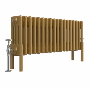 Bern 300 x 830mm Traditional Metallic Gold Horizontal Four Column Radiator