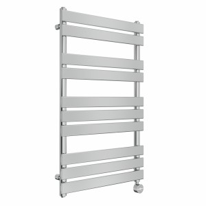 Juva 1000 x 600mm Chrome Flat Panel Thermostatic Touch Control Electric Heated Towel Rail