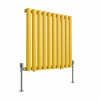 Norden 600 x 591mm Zinc Yellow Single Oval Column Horizontal Designer Radiator