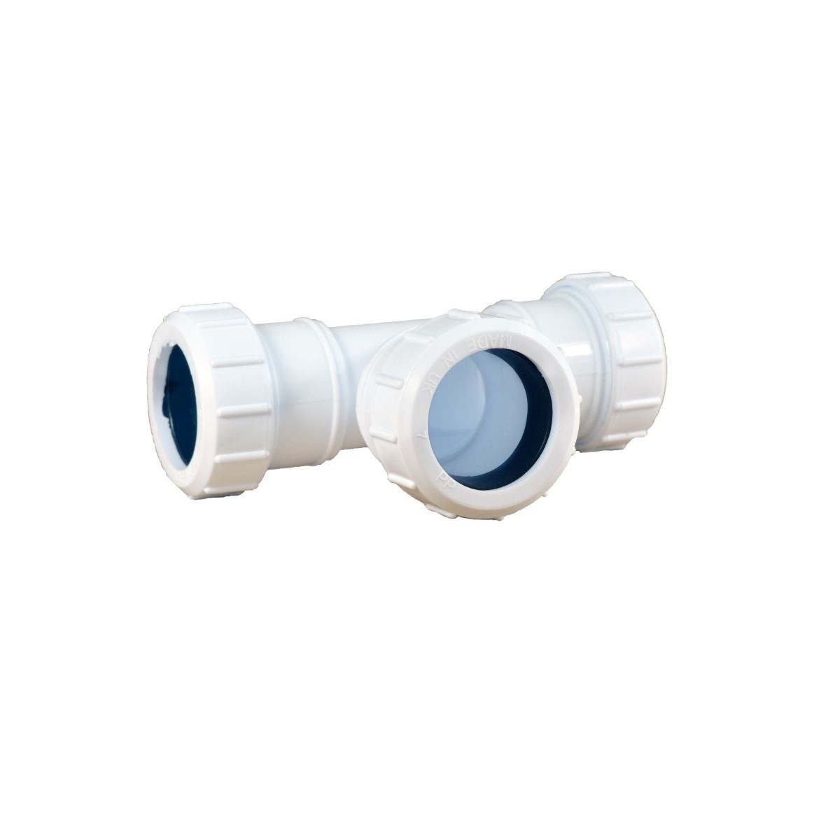 Plastic Compression 40mm Tee White