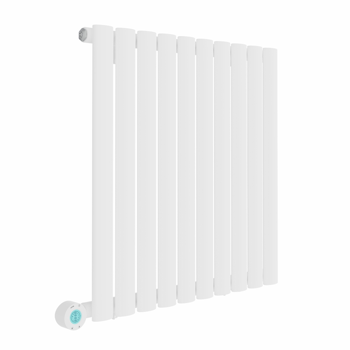 Norden 600 x 591mm White Horizontal Oval Tube Wifi Electric Radiator - 600W