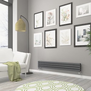 Norden Oval Tube Double Horizontal Designer Radiator - Choice of Size & Colour