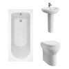 Calgary Modern Bathroom Suite with Back to Wall Toilet and Essential Single Ended Bath - 1500 x 700mm