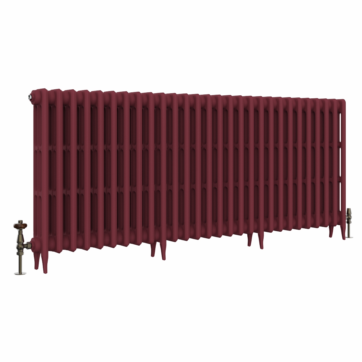 Classic  745 x 1770mm Farrow & Ball Eating Room Red Triple Column Cast Iron Radiator - 28 Sections