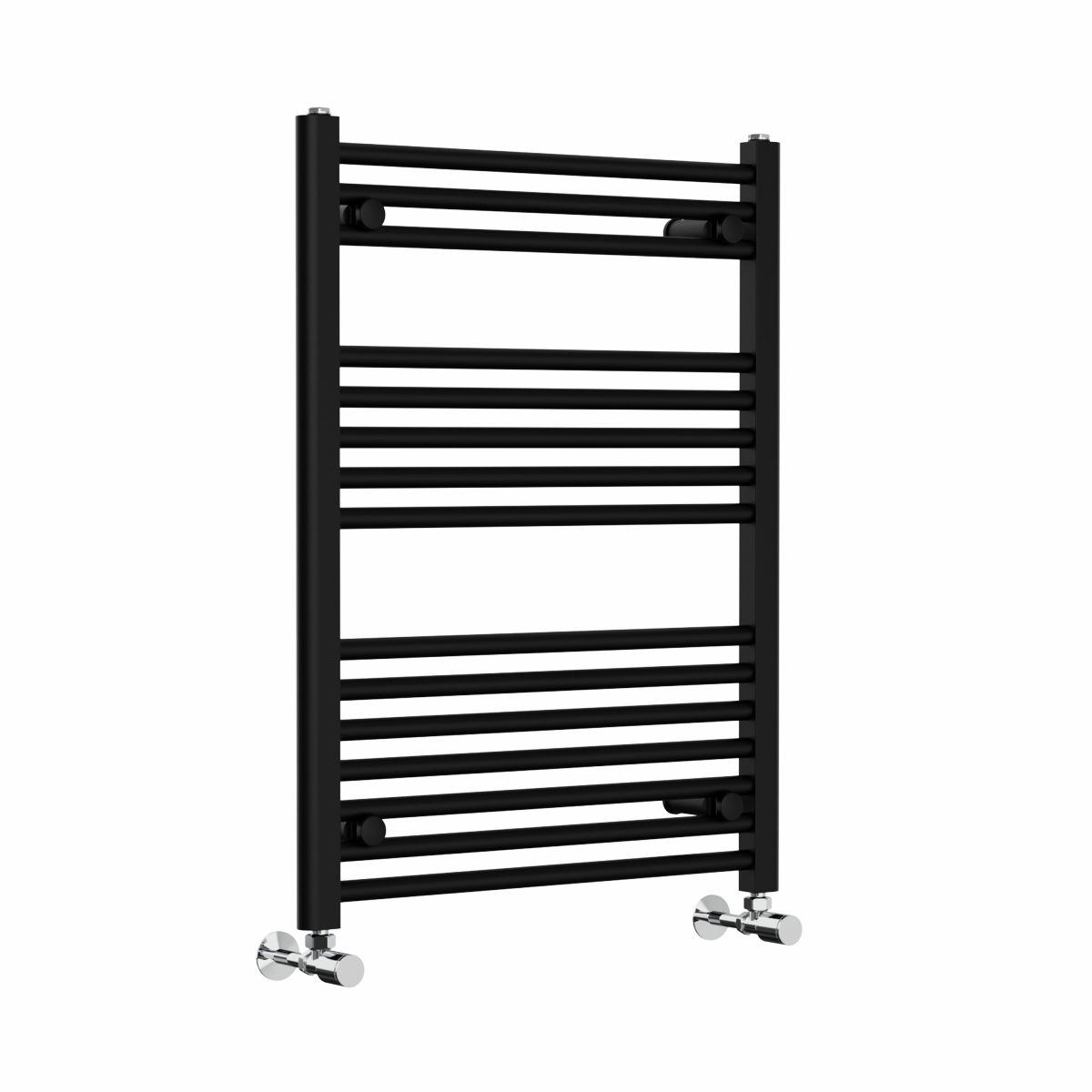 Bergen 800 x 600mm Straight Black Heated Towel Rail