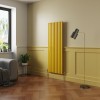 Norden 1600 x 591mm Zinc Yellow Single Vertical Oval Column Designer Radiator