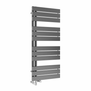 Kristiansund 1126 x 500mm Dual Fuel Gunmetal Simple Electric Heated Towel Rail