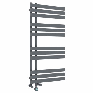 Koli 1200 x 600mm Dual Fuel Anthracite Thermostatic Touch Control Wifi Electric Heated Towel Rail