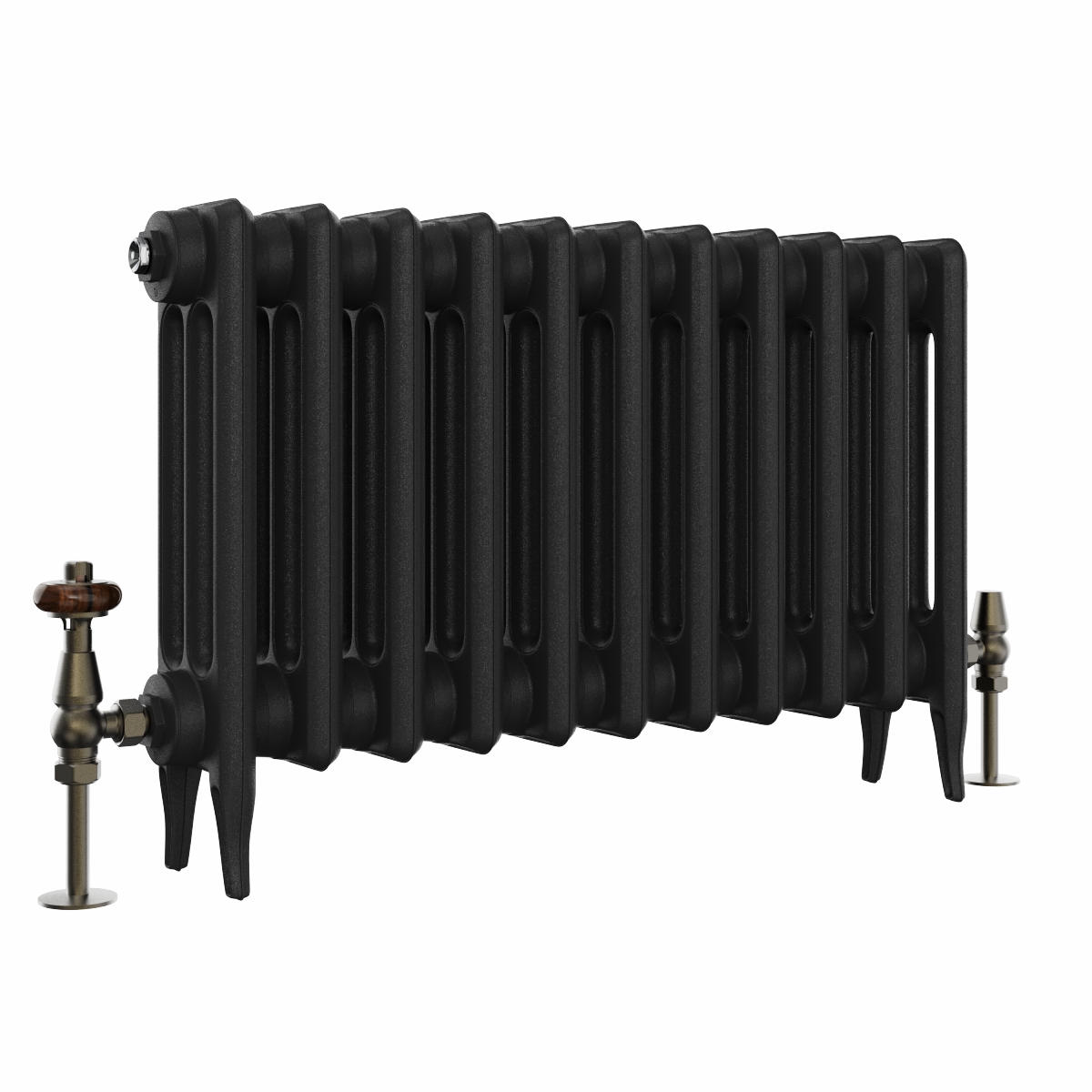 Classic 450 x 716mm Black Primered Finish Triple Column Cast Iron Radiator - 11 Sections