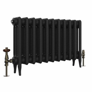 Classic 450 x 716mm Black Primered Finish Triple Column Cast Iron Radiator - 11 Sections