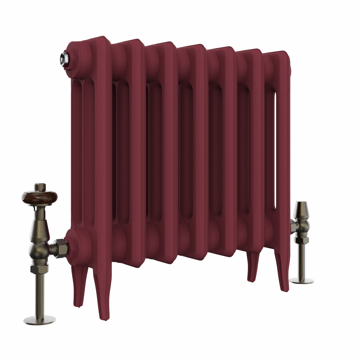 Classic  450 x 468mm  Farrow & Ball Eating Room Red Triple Column Cast Iron Radiator - 7 Sections
