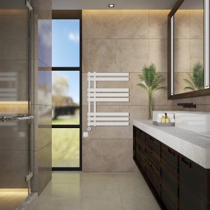 Koli 800 x 600mm White Thermostatic Touch Control Wifi Electric Heated Towel Rail