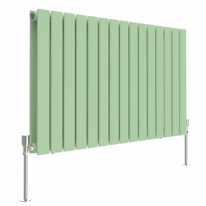 Karlstad 600 x 1022mm Pastel Green Double Flat Panel Horizontal Designer Radiator