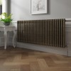 Bern 600 x 1460mm Black Gold Double Column Horizontal Traditional Radiator