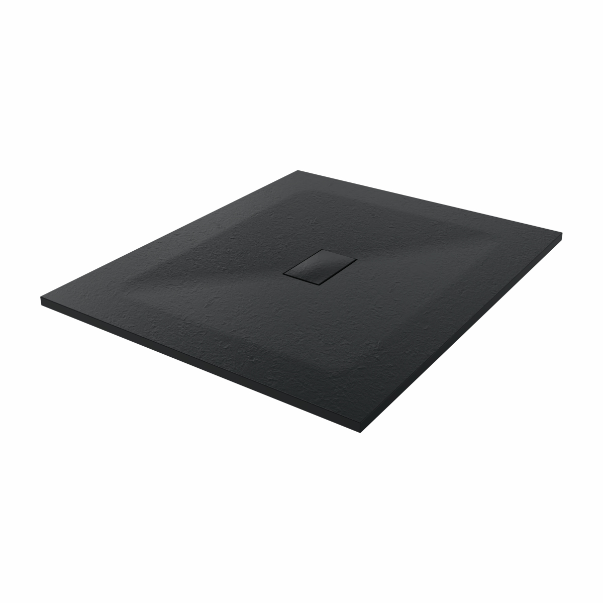 Terra - 1200x1000mm Slate Effect Rectangle Shower Tray Black