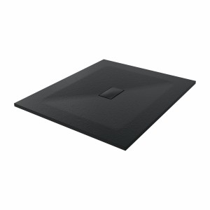 Terra - 1200x1000mm Slate Effect Rectangle Shower Tray Black