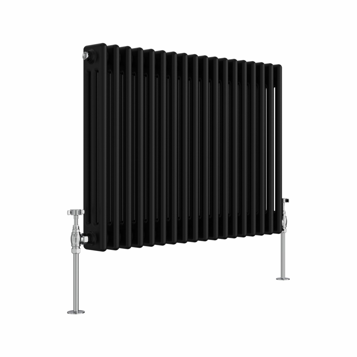 Bern 600 x 830mm Black Triple Column Horizontal Traditional Radiator