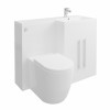Calm White Right Hand Combination Vanity Unit Basin L Shape with Back to Wall Cordoba Toilet & Soft Close Seat & Concealed Cistern - 1100mm