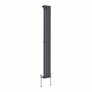 Lulea 1600 x 200mm Anthracite Single Vertical Flat Panel Radiator