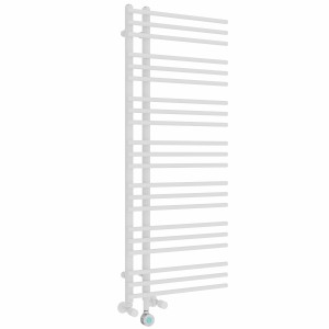 Solberg 1250 x 500mm White Dual Fuel Towel Rail with Chrome Touch Control Thermostat - 600W