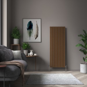 Karlstad 1800 x 682mm Black Copper Double Vertical Flat Panel Designer Radiator