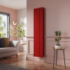 Lulea 1800 x 410mm Signal Red Double Flat Panel Vertical Designer Radiator