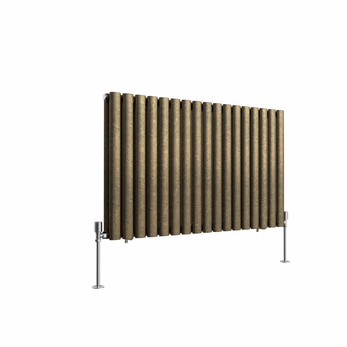 Norden 600 x 1004mm Black Gold Double Horizontal Oval Column Designer Radiator