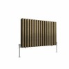 Norden 600 x 1004mm Black Gold Double Oval Column Horizontal Designer Radiator