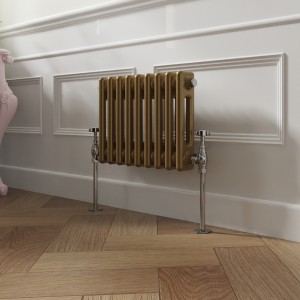 Bern 300 x 425mm Metallic Gold Double Horizontal Column Radiator