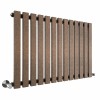 Lulea 600 x 900mm Black Copper Single Flat Panel Horizontal Designer Radiator