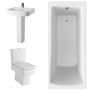 Boston Modern Bathroom Suite with Single Ended Bath - 1700 x 750mm