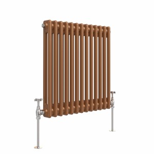 Bern 600 x 605mm Metallic Bronze Double Horizontal Column Radiator