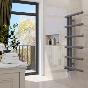 Alesund 988 x 500mm Dual Fuel Anthracite Thermostatic Touch Control Electric Heated Towel Rail
