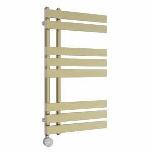 Koli 800 x 450mm Brushed Brass Thermostatic Touch Control Electric Heated Towel Rail