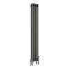 Bern 1800 x 290mm Raw Metal Triple Column Vertical Traditional Radiator