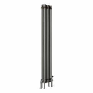 Bern 1800 x 290mm Raw Metal Triple Column Vertical Traditional Radiator