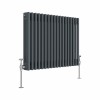 Bern 600 x 830mm Anthracite Triple Horizontal Column Radiator