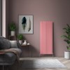 Karlstad 1800 x 682mm Rose Pink Single Vertical Flat Panel Designer Radiator